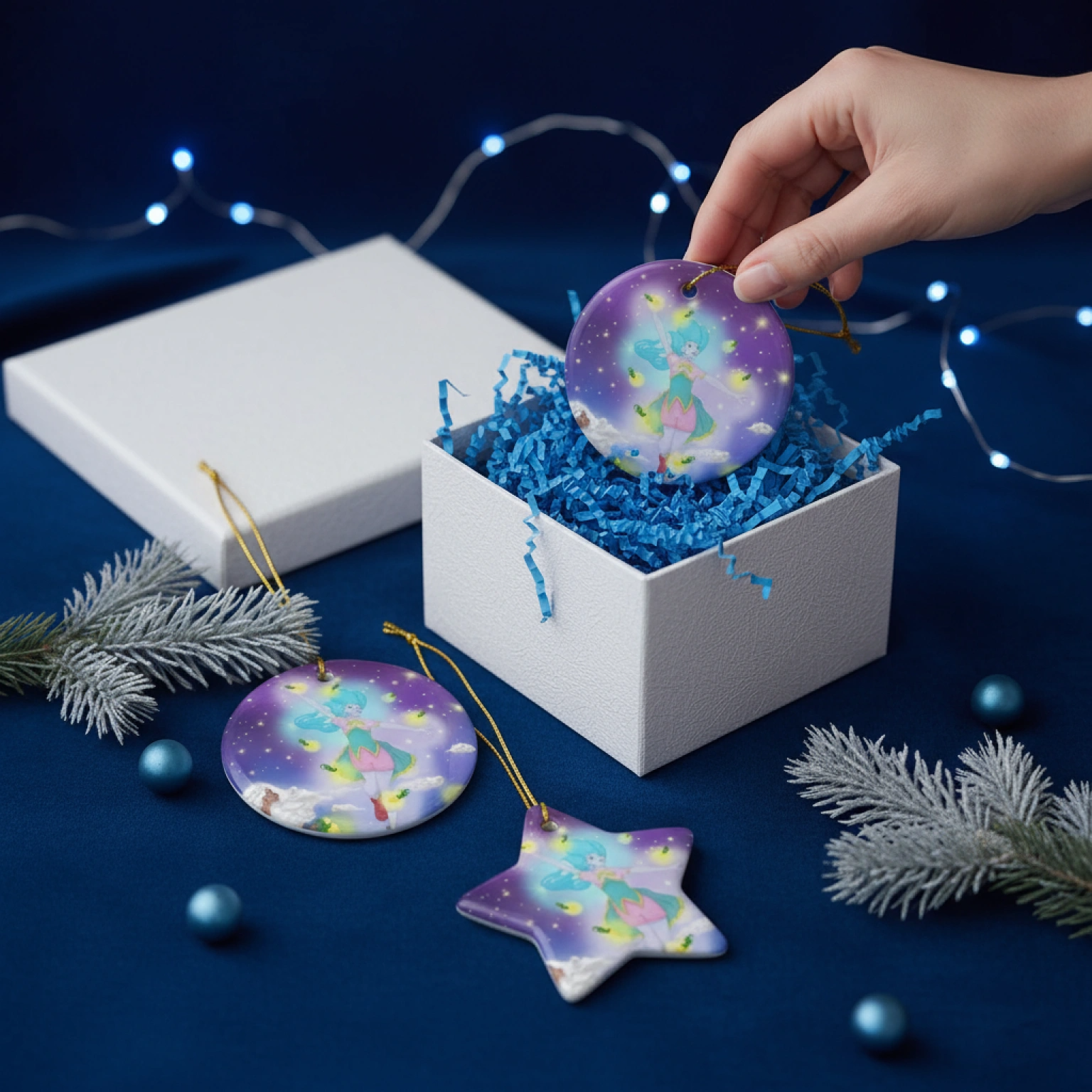 Belina & Fireflies | Ornament [Ceramic]